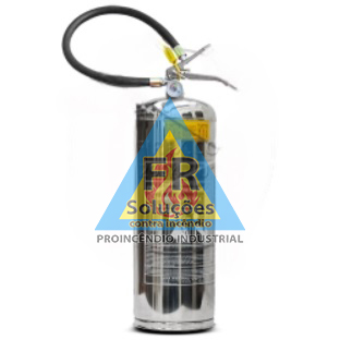 Extintor de Incêndio Portátil de Pó Químico Seco em Aço Inox - 8 kg ABC