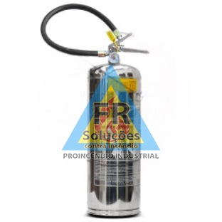 Extintor de Incêndio Portátil de Pó Químico Seco em Aço Inox - 8 kg