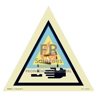 Placa de Sinalização Cuidado, Risco de Corrosão - A4